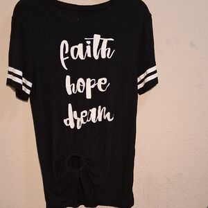 Inspirational Black Tee with White Accents